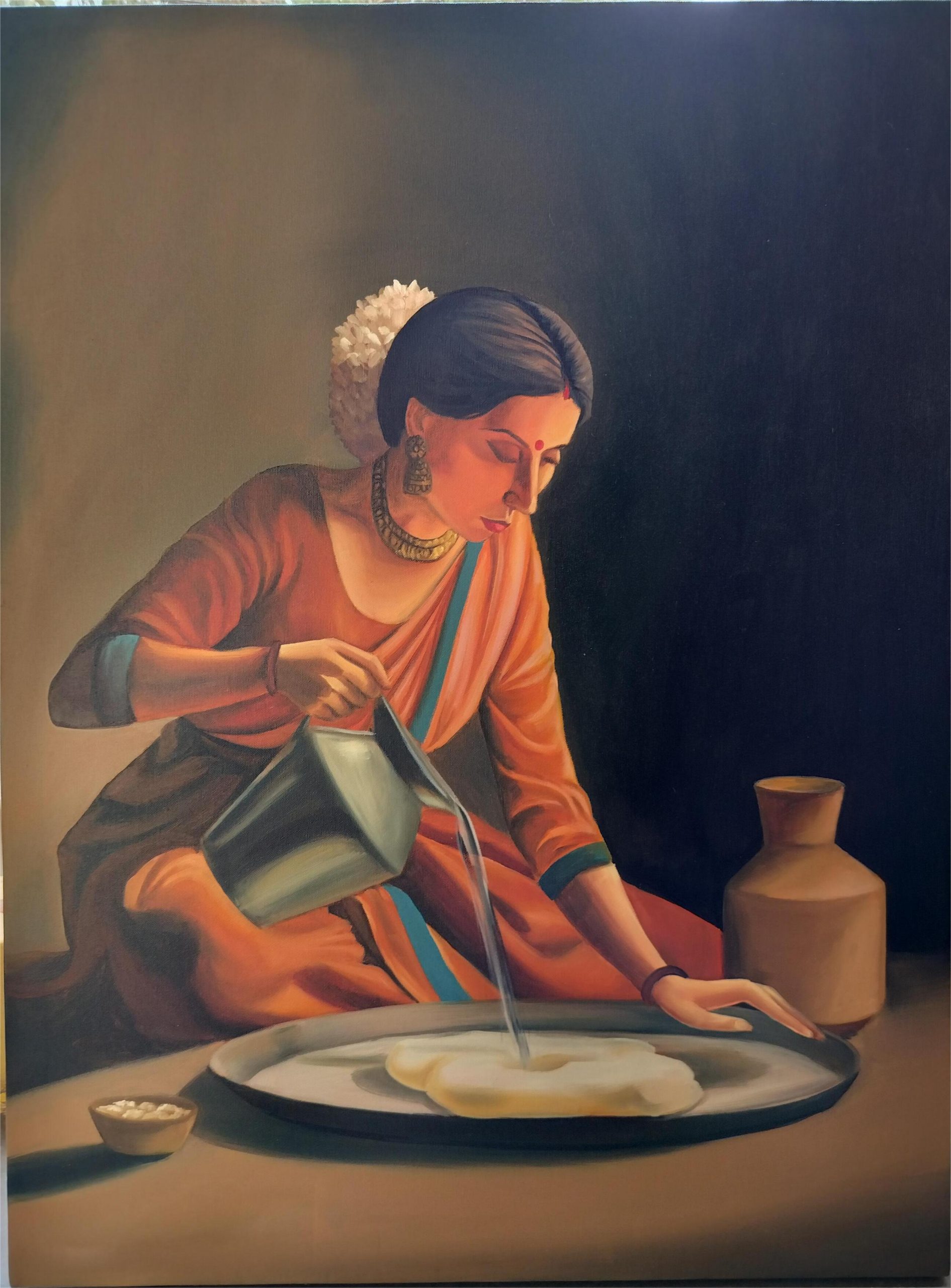 Annapoorna 2: Through this piece, I have wanted to highlight the quiet strength and dedication of women in sustaining families and communities.